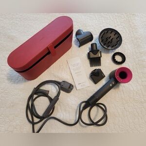 Dyson Hair Dryer Set - Black and Pink with Red Case